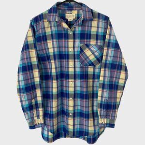 Ralph Lauren Denim & Supply Button-Up Shirt Womens Medium Blue Plaid Long-Sleeve